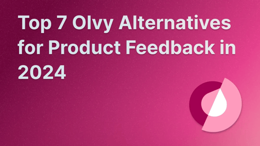 Illustration with Olvy logo and text stating "Top 7 Olvy Alternatives for Product Feedback in 2024".