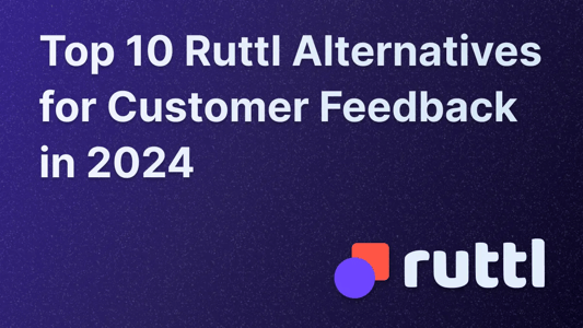 Ruttl logo and illustration for "Top 10 Ruttl Alternatives for Customer Feedback in 2024".