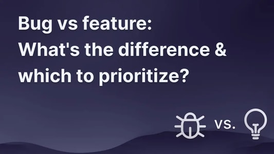 Illustration for the blog about the differences between bugs and features.