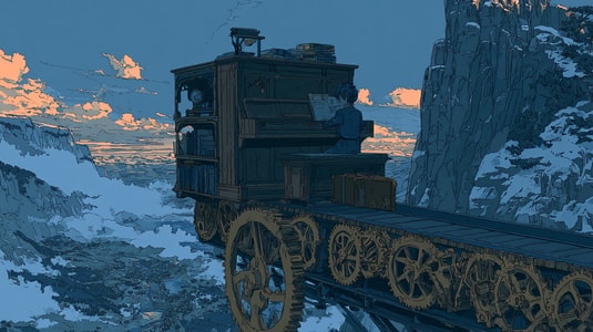 llustration of a tracked machine in a snowy mountain landscape used as the feature image for an AI customer support software article.