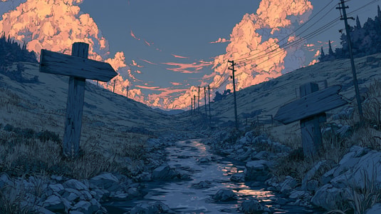 Rural split path illustration for an Intercom vs Zendesk comparison.