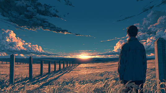 A person looks across a landscape at sunset, representing the search for data-driven insights.